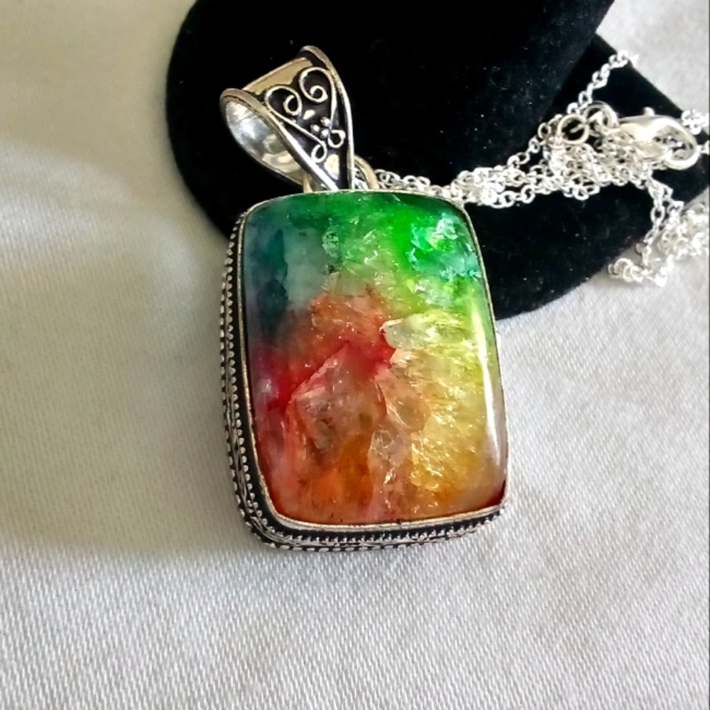 40ct Raw Tourmaline Pendant